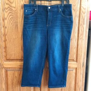 Kim Rogers Women's Size 12 Denim Capri Cropped Jeans Pants Medium Blue Wash‎